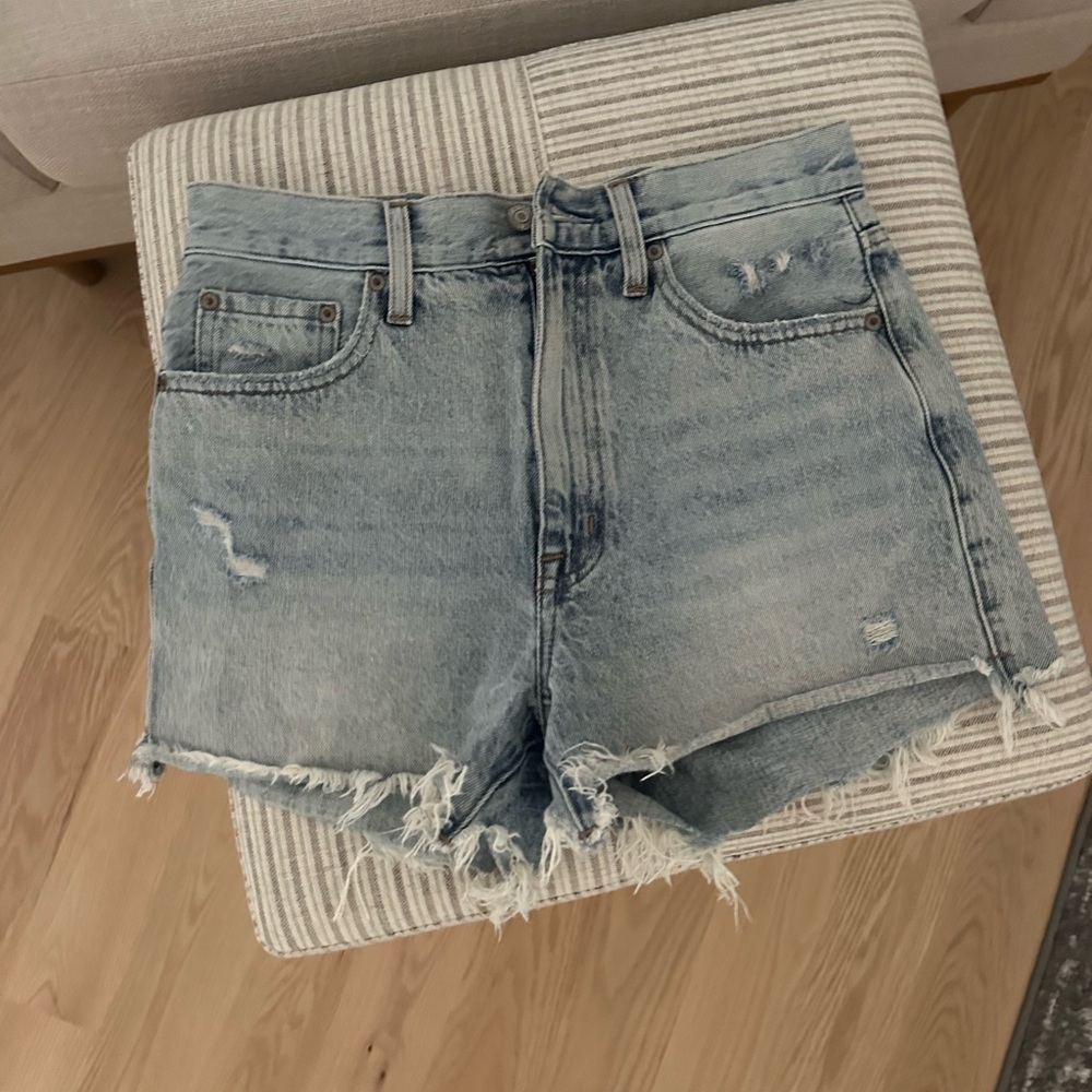 Pistola Frayed Hem Light Blue Jean Shorts